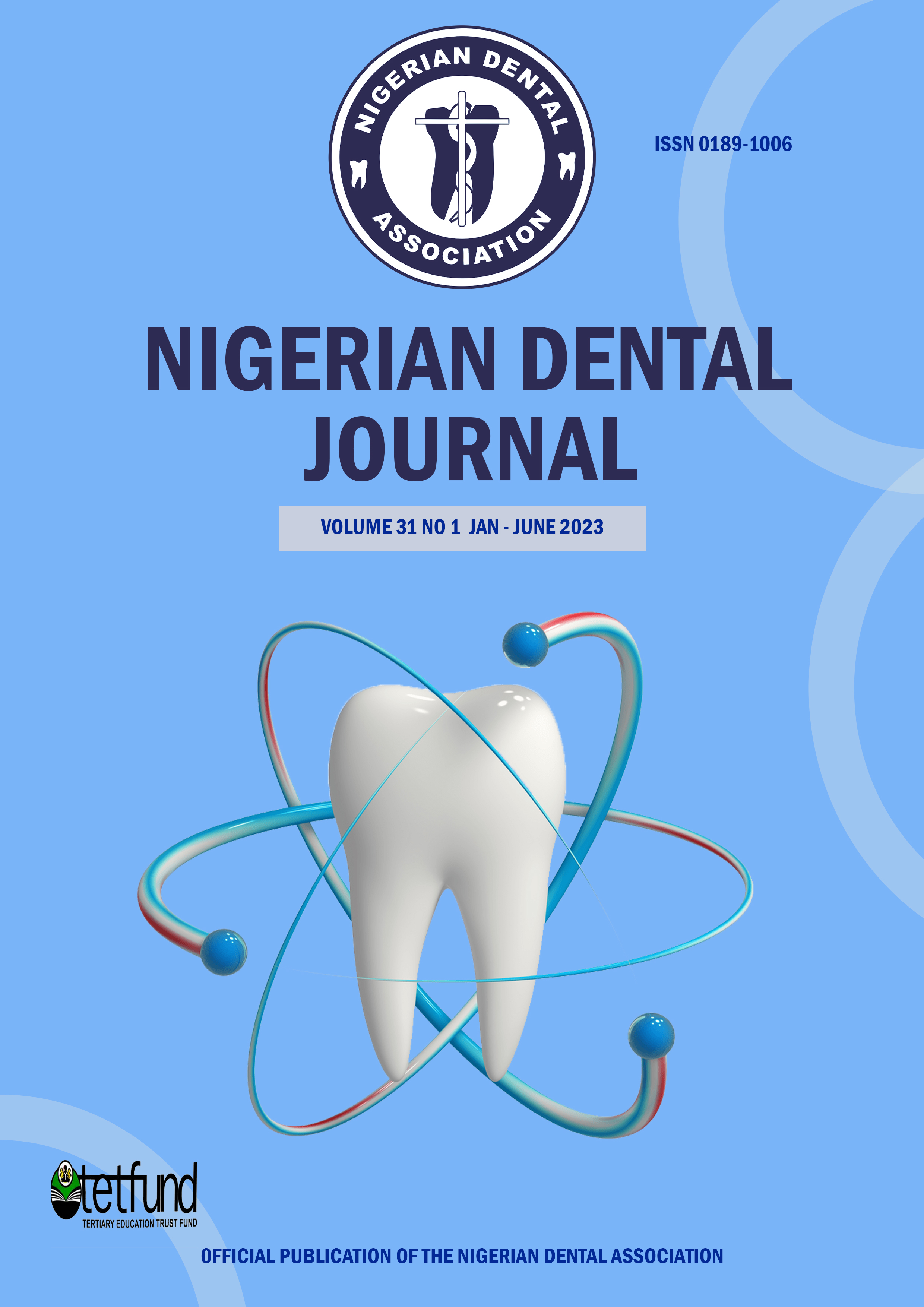 					View Vol. 31 No. 1 (2023): Nigerian Dental Journal 
				