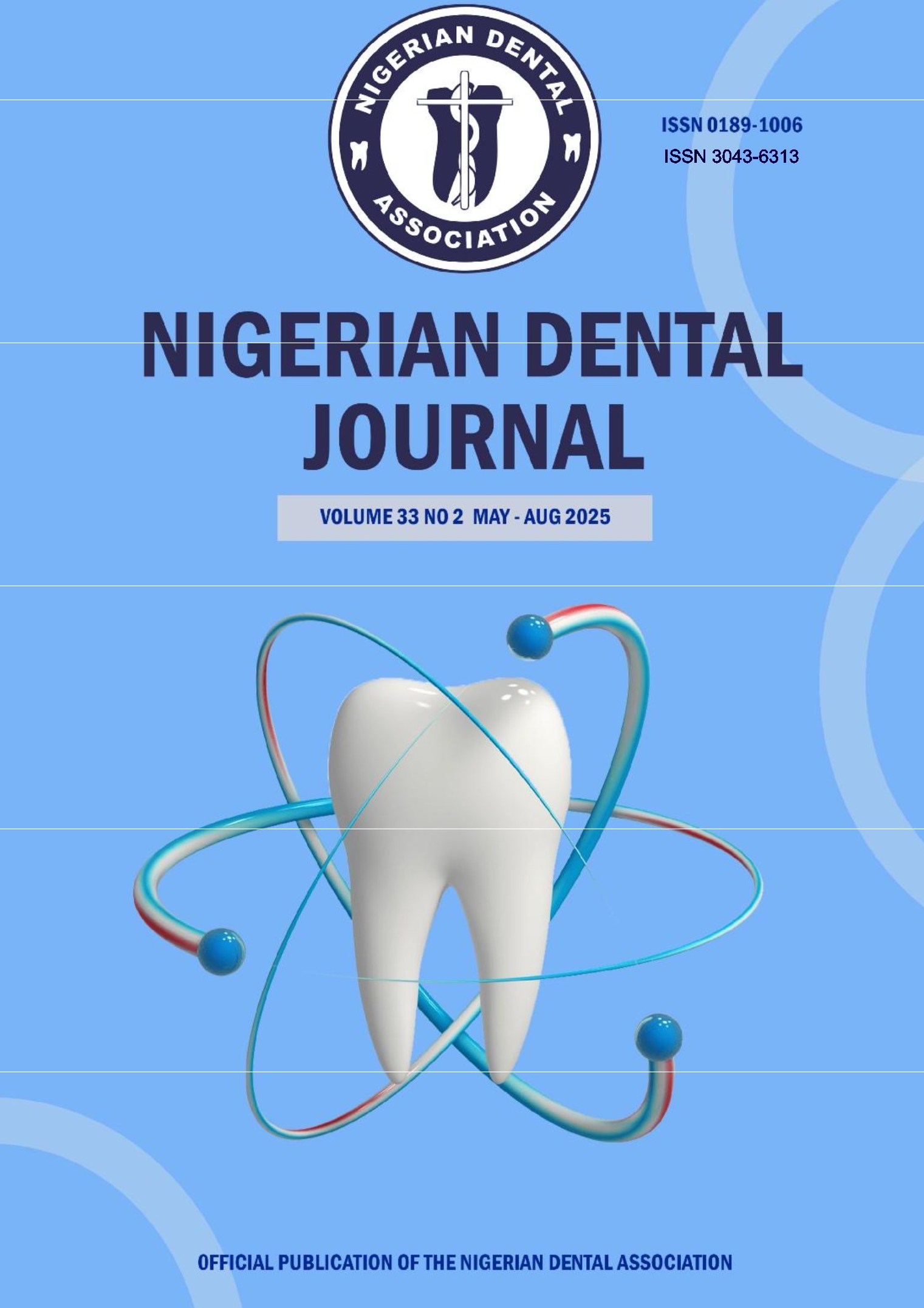 View Vol. 33 No. NO 2 (2025): Nigerian Dental Journal